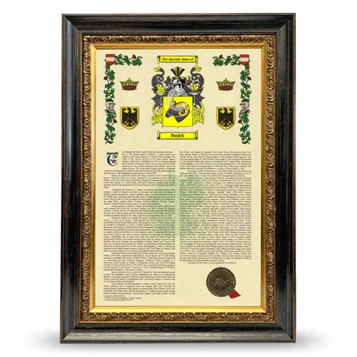 Busick Armorial History Framed - Heirloom