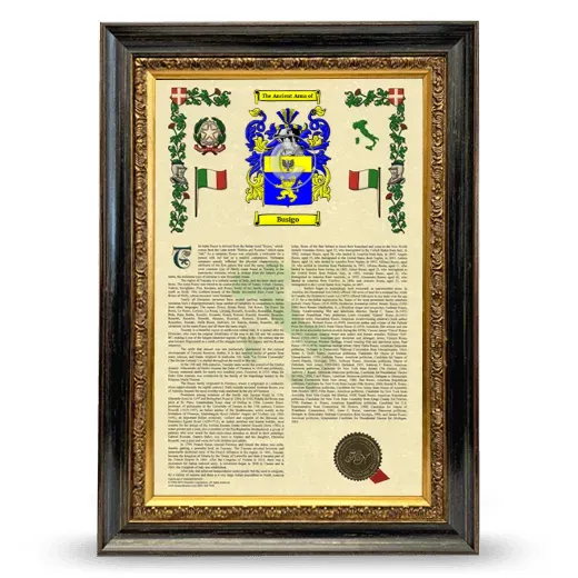 Busigo Armorial History Framed - Heirloom