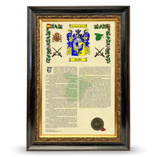 Bustillo Armorial History Framed - Heirloom