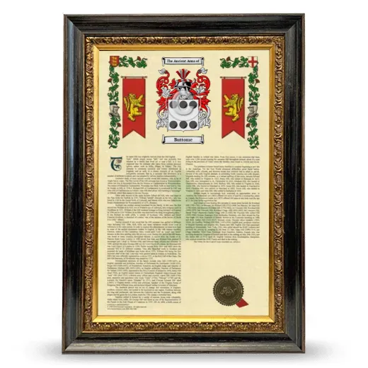 Buttome Armorial History Framed - Heirloom