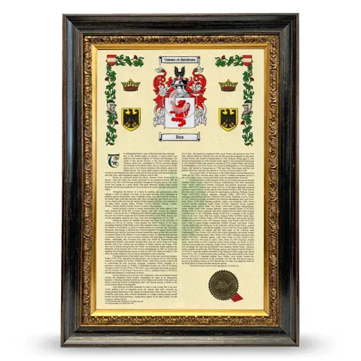 Bux Armorial History Framed - Heirloom