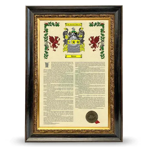 Bynoe Armorial History Framed - Heirloom