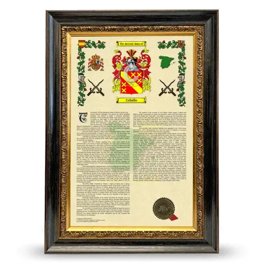Caballo Armorial History Framed - Heirloom