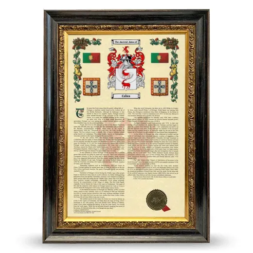 Cabra Armorial History Framed - Heirloom