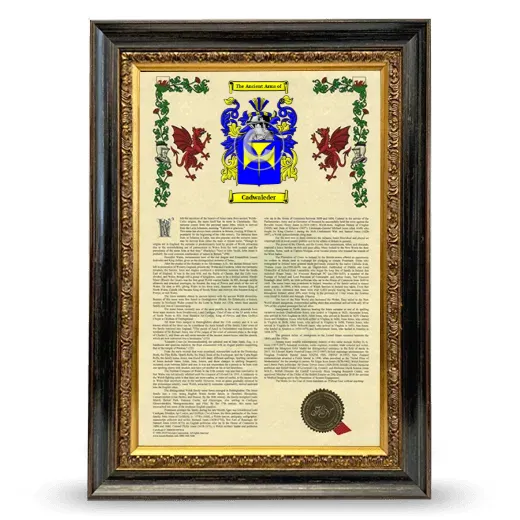 Cadwaleder Armorial History Framed - Heirloom