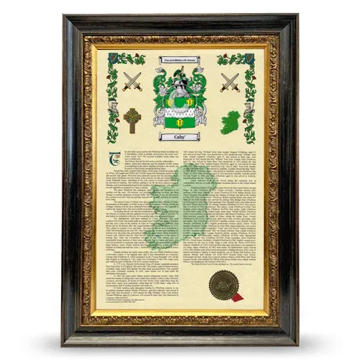 Cahy' Armorial History Framed - Heirloom