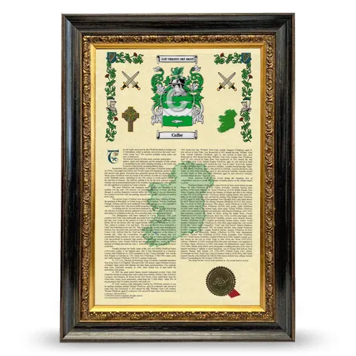Caibe Armorial History Framed - Heirloom