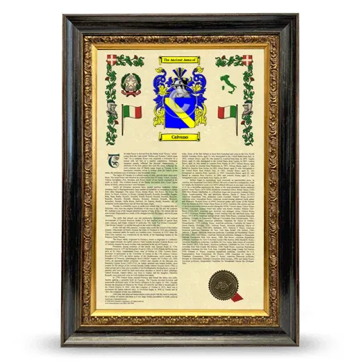 Caivano Armorial History Framed - Heirloom