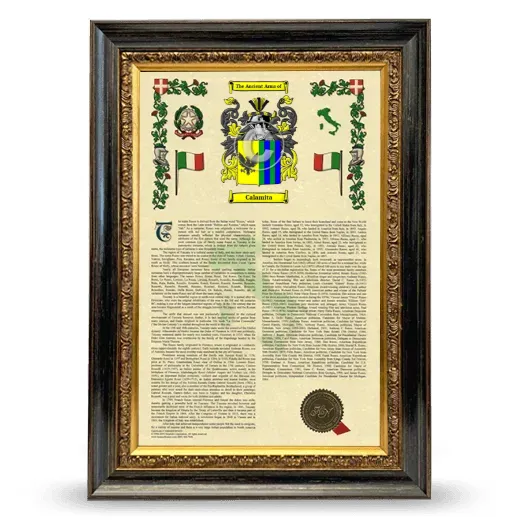 Calamita Armorial History Framed - Heirloom
