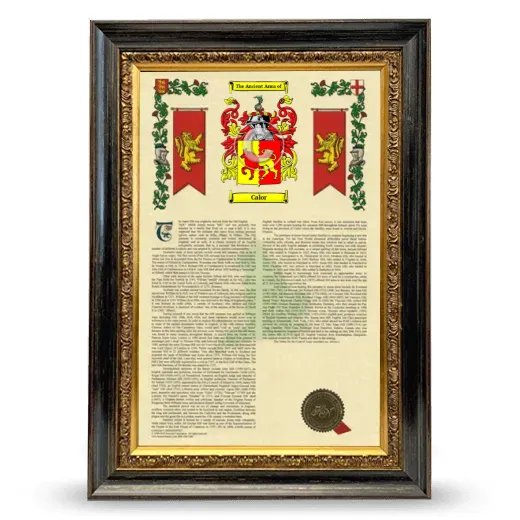 Calor Armorial History Framed - Heirloom