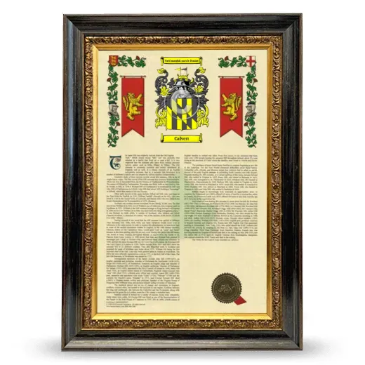 Calvert Armorial History Framed - Heirloom