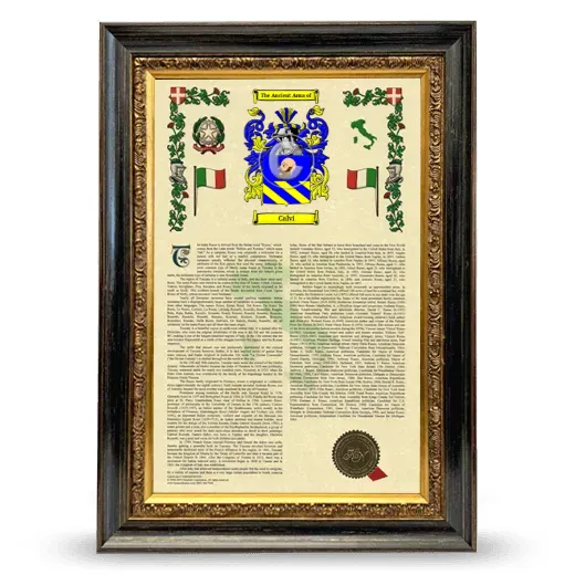 Calvi Armorial History Framed - Heirloom
