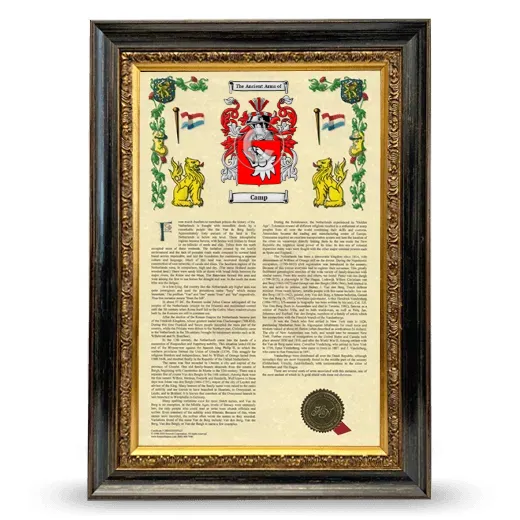Camp Armorial History Framed - Heirloom