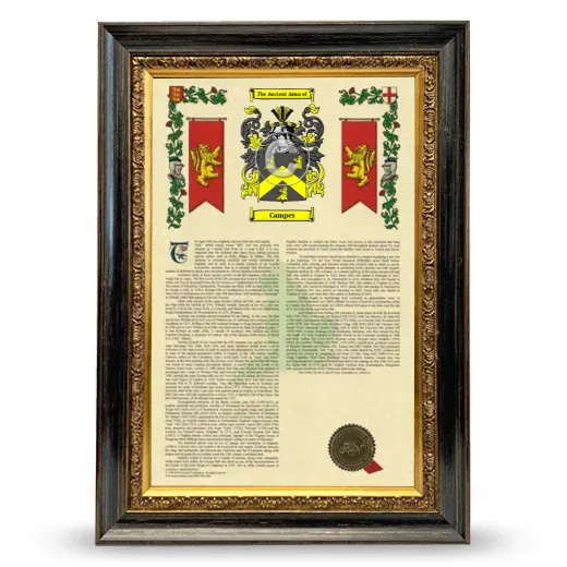 Campes Armorial History Framed - Heirloom