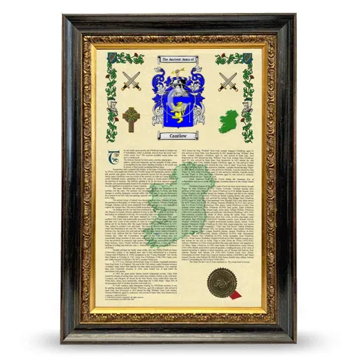 Cantlow Armorial History Framed - Heirloom