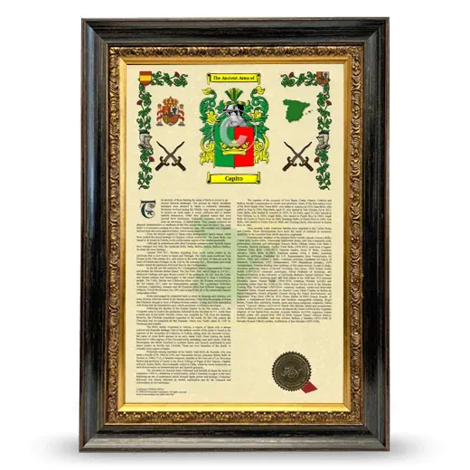Capito Armorial History Framed - Heirloom