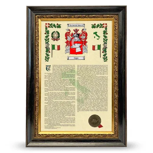 Capo Armorial History Framed - Heirloom