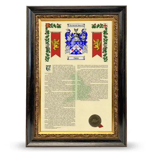 Caras Armorial History Framed - Heirloom