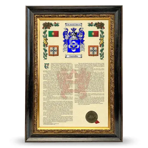 Caravalho Armorial History Framed - Heirloom