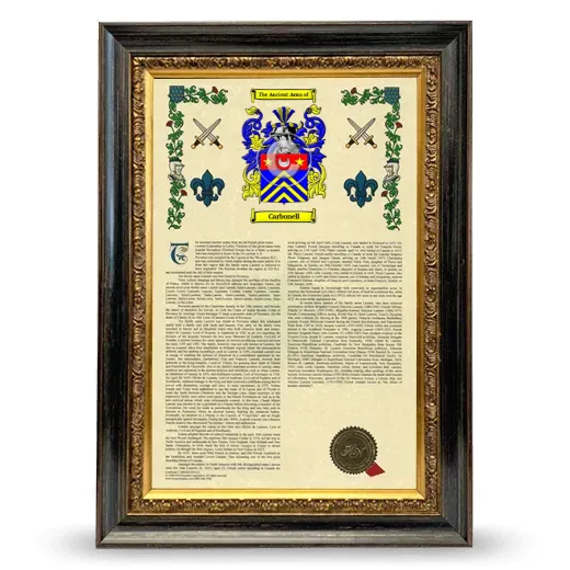 Carbonell Armorial History Framed - Heirloom