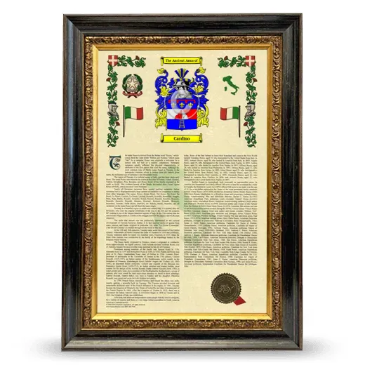 Cardino Armorial History Framed - Heirloom