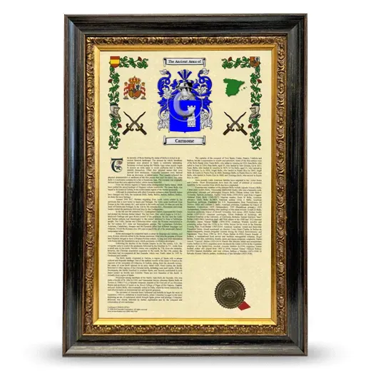 Carmone Armorial History Framed - Heirloom