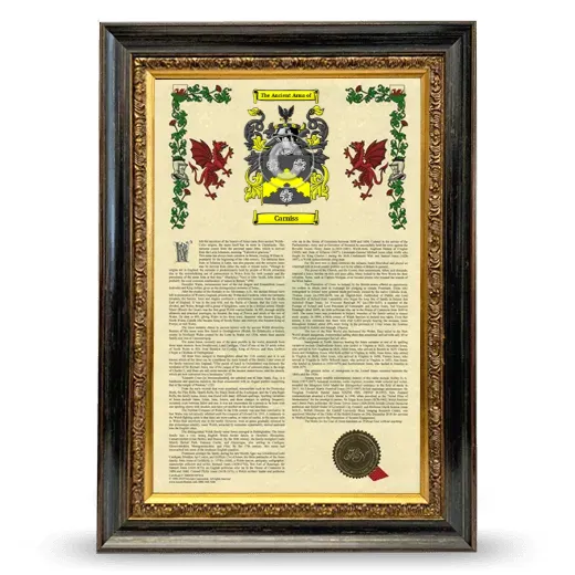 Carniss Armorial History Framed - Heirloom