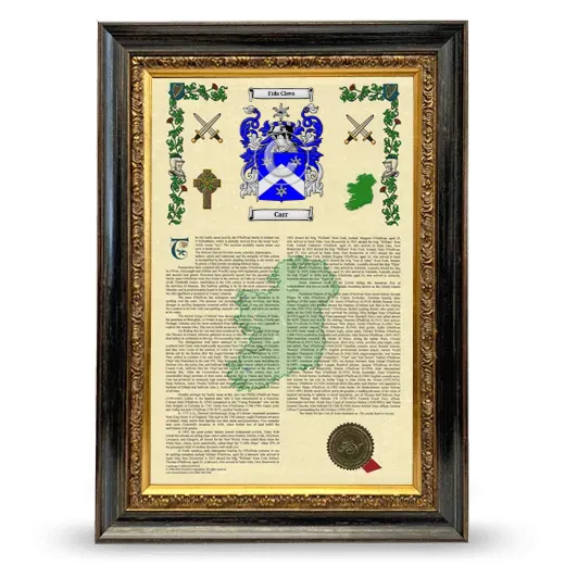 Carr Armorial History Framed - Heirloom
