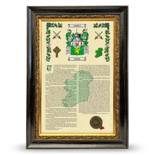 Carton Armorial History Framed - Heirloom