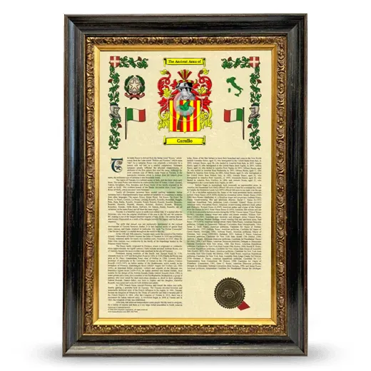Carullo Armorial History Framed - Heirloom