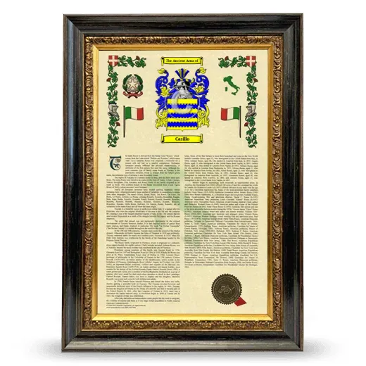 Casillo Armorial History Framed - Heirloom