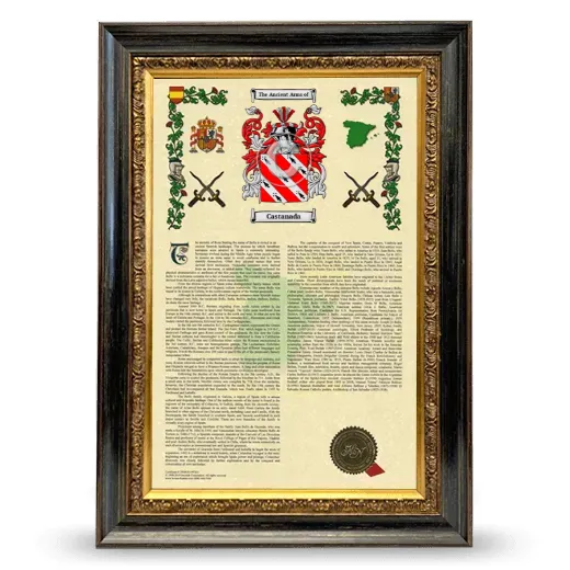 Castanada Armorial History Framed - Heirloom