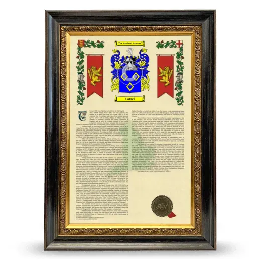 Catrel Armorial History Framed - Heirloom