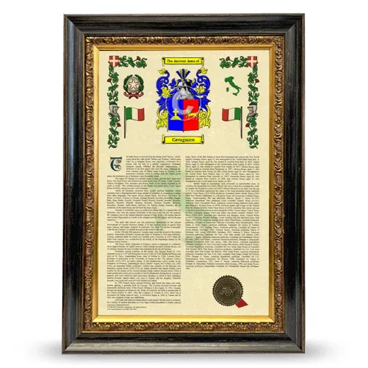 Cavagnaro Armorial History Framed - Heirloom
