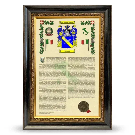 Cavani Armorial History Framed - Heirloom