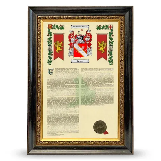 Cavers Armorial History Framed - Heirloom