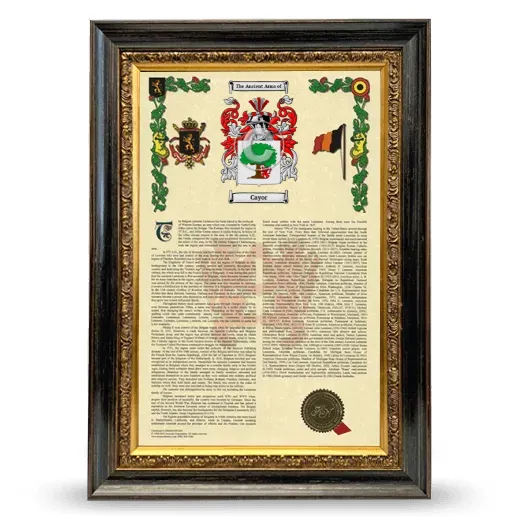 Cayor Armorial History Framed - Heirloom