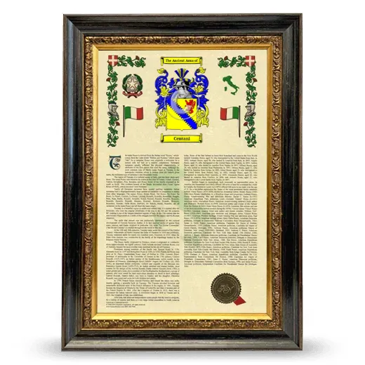 Centani Armorial History Framed - Heirloom