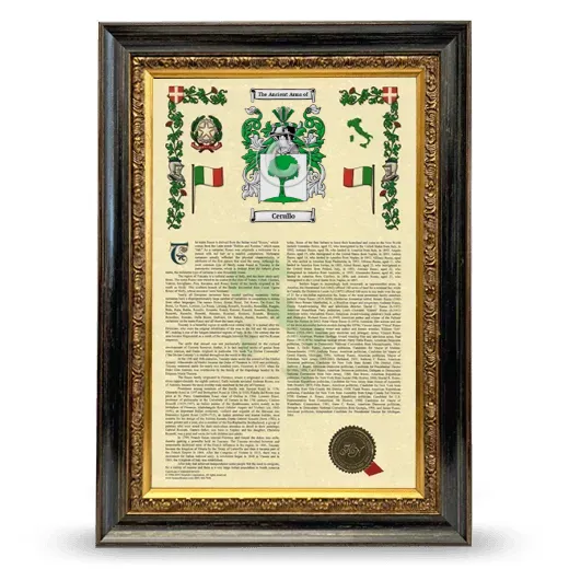 Cerullo Armorial History Framed - Heirloom