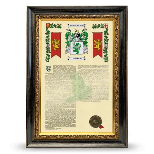 Chairourne Armorial History Framed - Heirloom