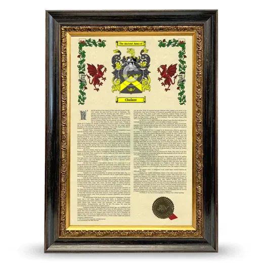 Chalant Armorial History Framed - Heirloom