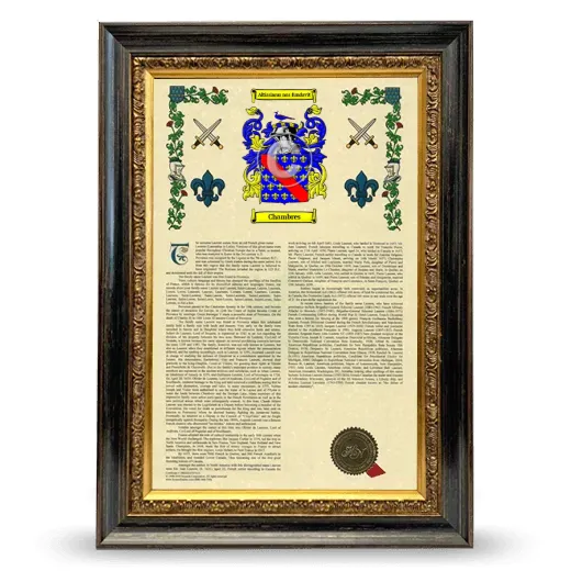 Chambres Armorial History Framed - Heirloom