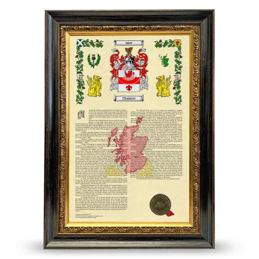 Chamers Armorial History Framed - Heirloom