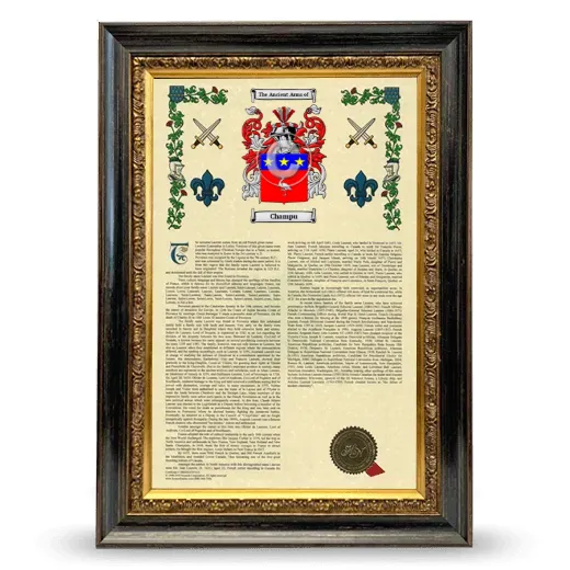 Champu Armorial History Framed - Heirloom