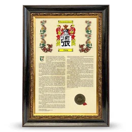 Chang Armorial History Framed - Heirloom