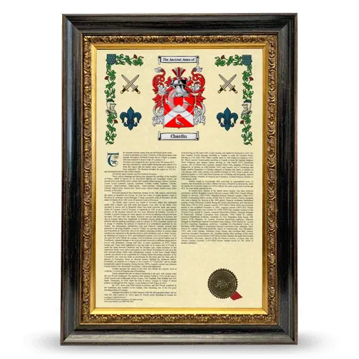 Chardin Armorial History Framed - Heirloom