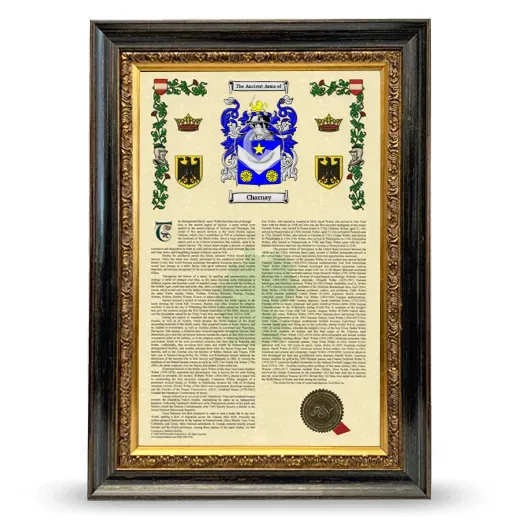 Charnay Armorial History Framed - Heirloom