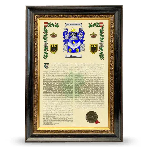 Charney Armorial History Framed - Heirloom