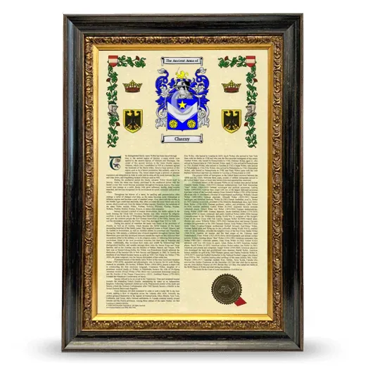 Charny Armorial History Framed - Heirloom