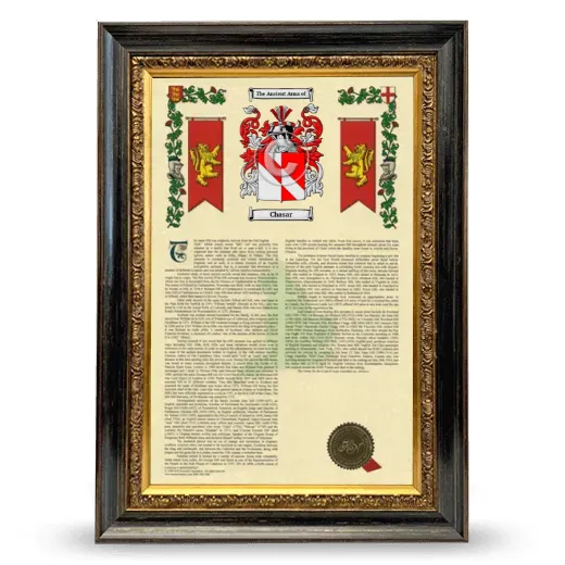 Chasar Armorial History Framed - Heirloom